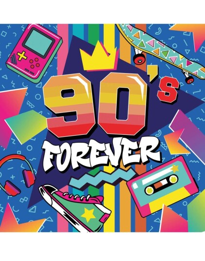 Fiestas Guirca 12 stk 90s Forever Servietter 33x33 cm 31137