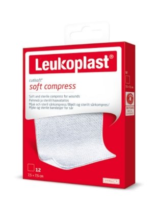 Leukoplast Cutisoft steril kompress 7,5x7,5cm 12 stk Leukoplast Cutisoft steril kompress 7,5x7,5cm 12 stk