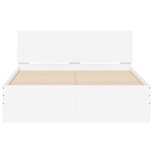 vidaXL Sengeramme med hodegavl hvit 120x200 cm 8721012247079