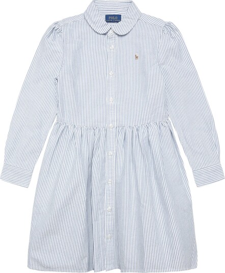 Ralph Lauren Kids Striped Cotton Oxford Shirtdress Blue 109 116