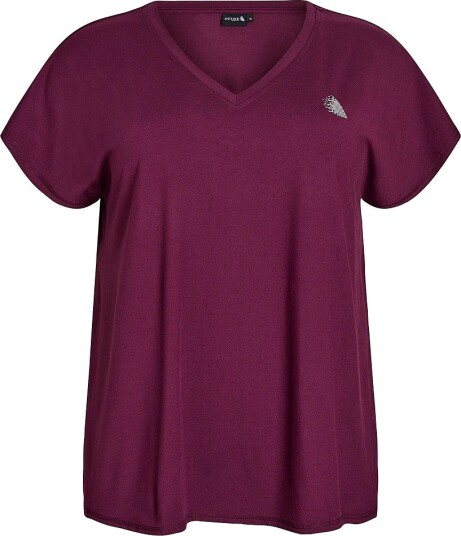 Zizzi Treningstopp aBasic S/S V neck Tee Rød