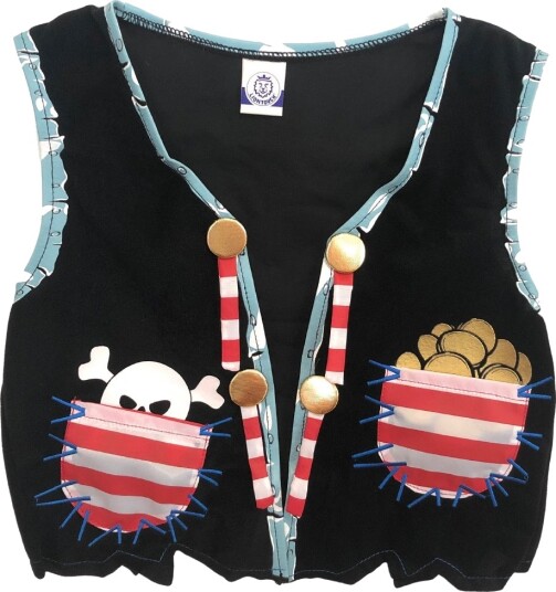 Martinex Pirate Vest, Pirate Red Stripe - Multi/patterned - ONE SIZE
