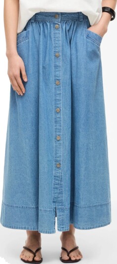 ROUGE EDIT Roudelila Hw Denim Ankle Skirt   Blue   42