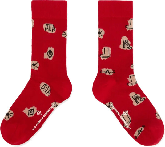 THE ANIMALS OBSERVATORY Worm Kid Socks Red 35/38