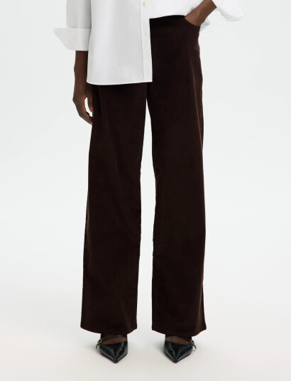 Selected Slfwide Runa Hw Corduroy Pant Noos - Brown - 29 x 32