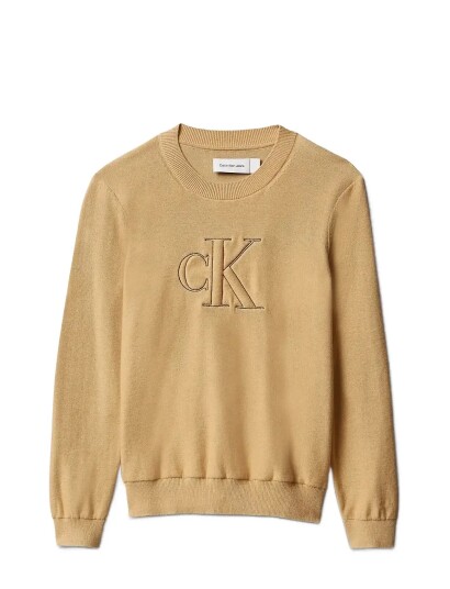 Calvin Klein Quilted Monogram Sweater Beige 116 Calvin Klein Quilted Monogram Sweater Beige 116