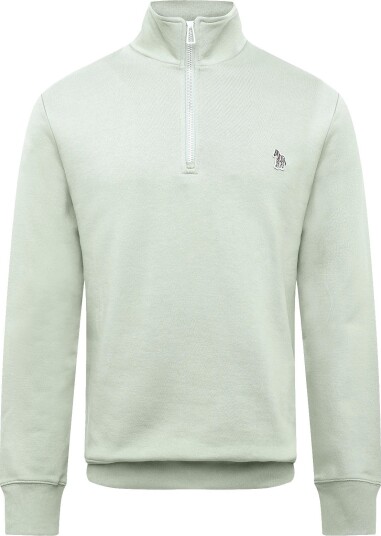 PS Paul Smith Mens Reg Fit Half Zip Top Zebra 34C_LT GREYISH GREEN XL