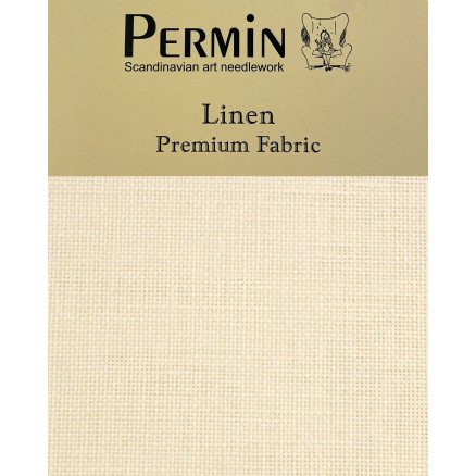 Permin Lerret i lin 10 tr 140 cm hvit 50 cm