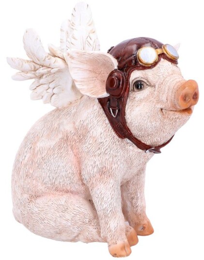 When Pigs Fly Grisefigur med Vinger 15 cm