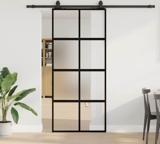 Svart 90x205cm Herdet Glass Svart 90x205cm Herdet Glass