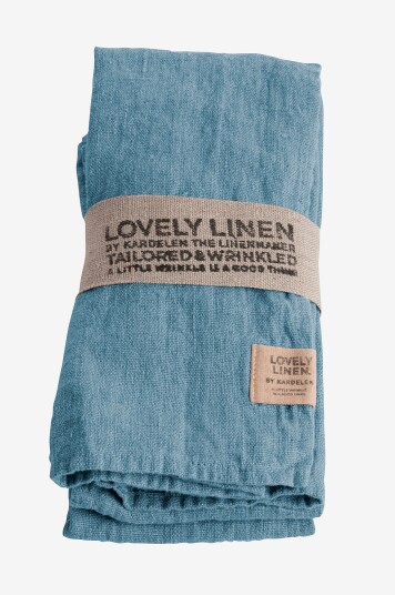 Lovely Linen   Serviett Lovely i vasket lin 4 pk   Blå