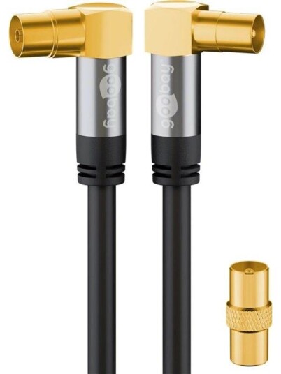 Goobay 135 dB 5m TV-antennkabel med skjerming og gullkontakt