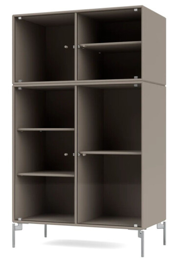 Montana Ripple III vitrineskap 69,6 x 117,6 x 38 cm Truffle-ben chrome
