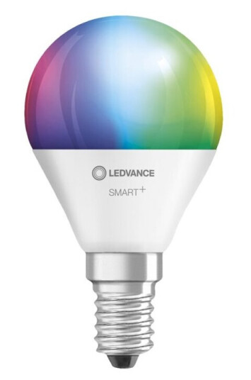 Ledvance Smart+ Led-Lyspære Form: P46 E14 4.9 W Ekvivalent 40 Klasse F Rgbw-Lys 2700-6500 K Hvit Ledvance Smart+ Led-Lyspære Form: P46 E14 4.9 W Ekvivalent 40 Klasse F Rgbw-Lys 2700-6500 K Hvit