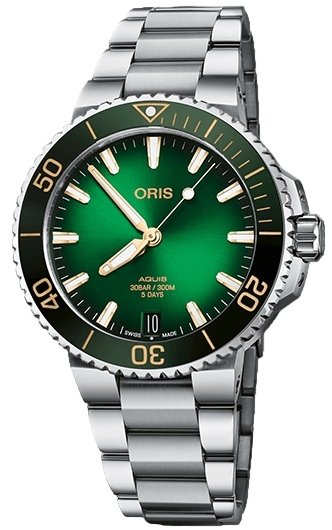 Oris Herreklokke 01 400 7769 4127 07 8 22 09PEB Aquis Grønn/Stål