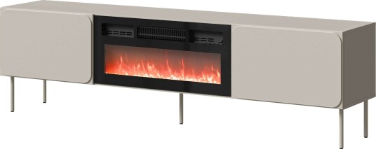 Marros TV-benk 200 cm med Elektrisk Peis - Beige