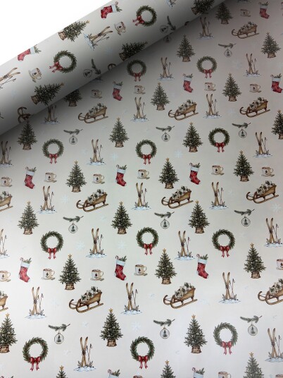Gavepapir Julehygge 5m LWC Beige