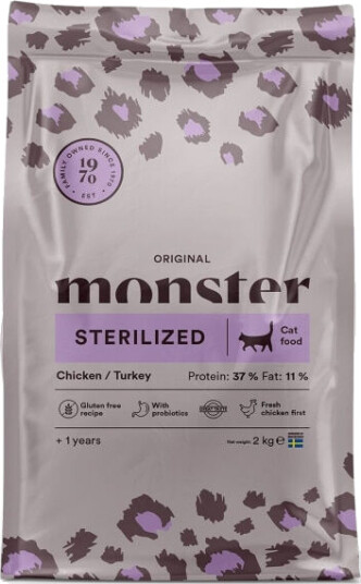 Monster Kattemat Sterilisert Tørrfôr med Kylling og Kalkun 2 kg