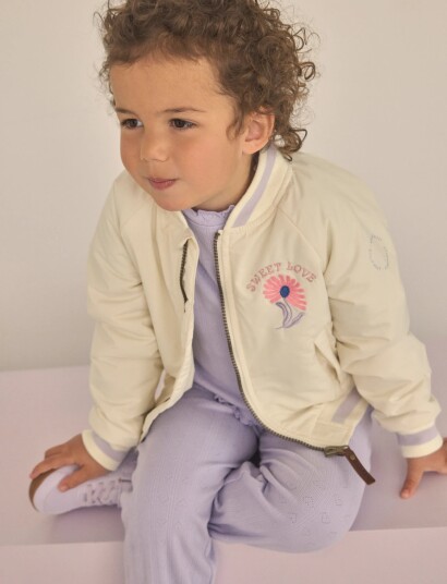 En Fant Bomber Jacket W. Embroidery Purple 122