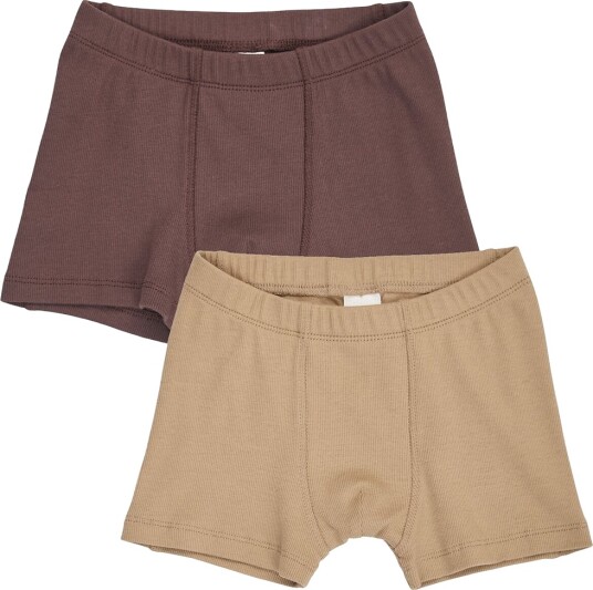 Jam Generation Boxershorts - Rib - 2-pack - Fransk stekt - Jam Generation - 6 år (116) - Boxershorts Beige Brun