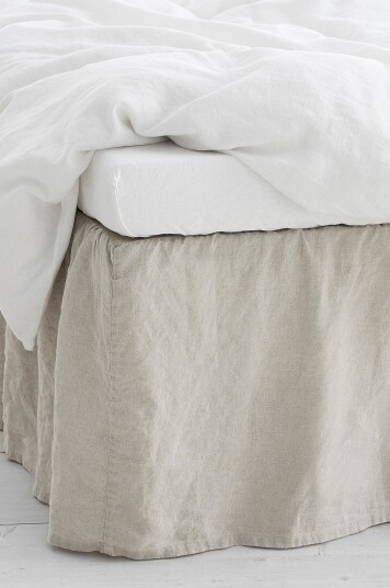 Ellos Home Sengekappe Candice i vasket lin 45 cm Natur