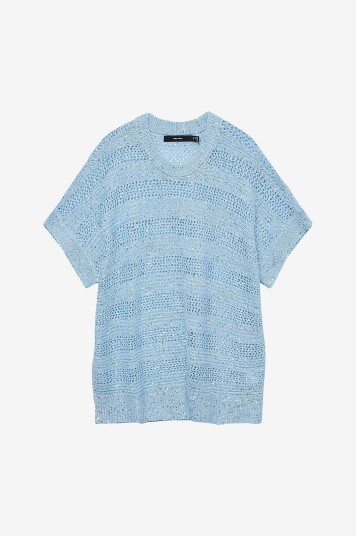 Vero Moda Curve - Topp vmcLeilani Stripe SS O-neck Pullover - Blå