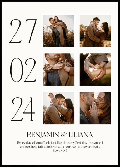 First Date Romantic Couple Collage Plakat Plakat / 40x50cm