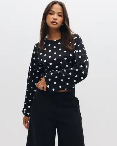 Pieces - Svart - Pcalli Ls O-Neck Top