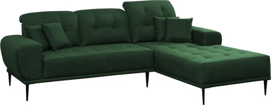 Rapale 3 seters Sofa med Divan Høyre med Puter Grønn