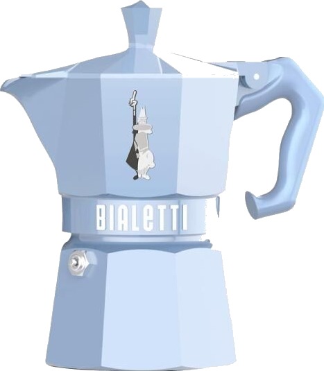 Bialetti Exclusive moka express 3 kopper 13 cl lys blå