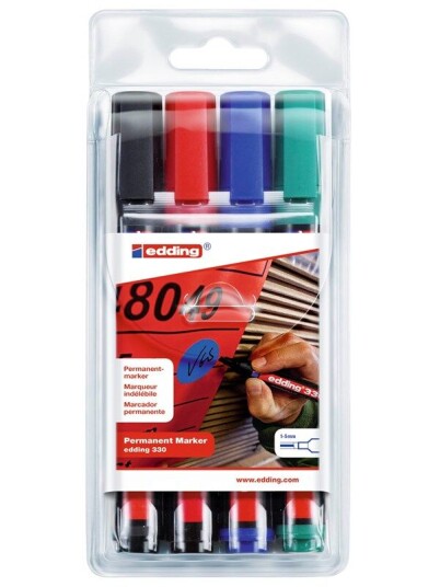 Edding e-330 permanent marker set of 4 assorted