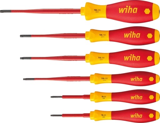 Wiha SlimFix 1000V Torx Skrutrekkersett 6 deler med Ergonomisk Håndtak Wiha SlimFix 1000V Torx Skrutrekkersett 6 deler med Ergonomisk Håndtak