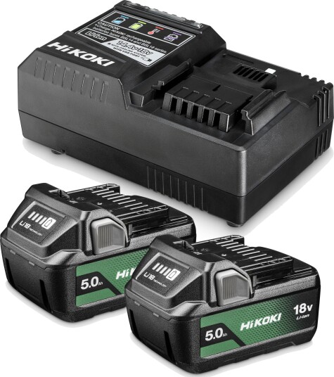 HiKOKI 2Xbsl1850Ma+UC18YSL3 Ladepakke 18 v, 5,0 ah