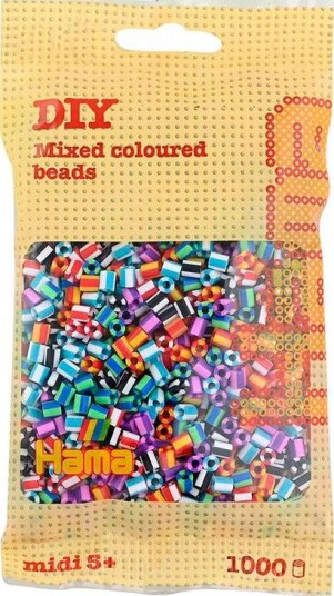 Hama Midi Perler - 1000 stk - Stripet Mix 90