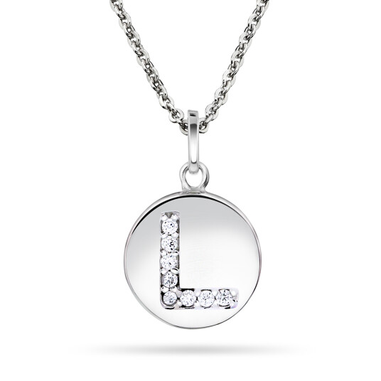 Pan Jewelry, Anheng i sølv med zirkonia bokstav L