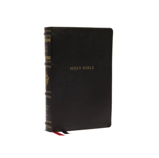 Kjv, Wide-Margin Reference Bible, Sovereign Collection, Genuine Leather, Black, Red Letter, Comfort Av Thomas Nelson