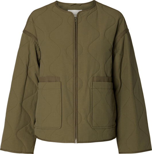 Selected Slwami Quilted Jacket Khaki green 34