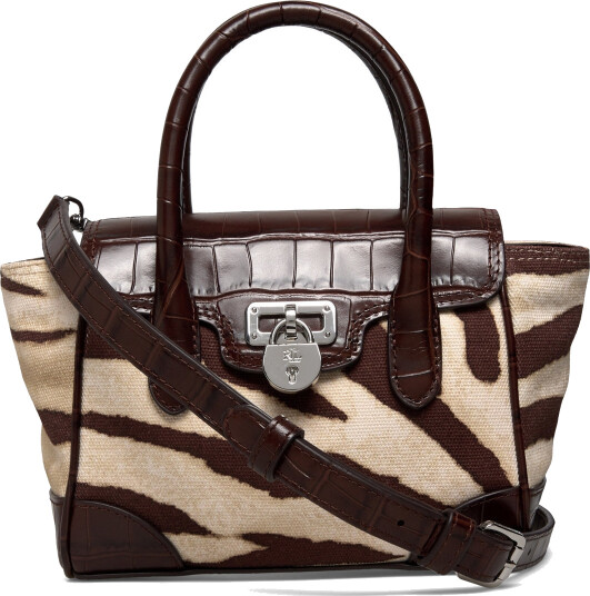 Lauren Ralph Lauren Zebra-Print Canvas Small Tanner Satchel - Brown - ONE SIZE Lauren Ralph Lauren Zebra-Print Canvas Small Tanner Satchel - Brown - ONE SIZE