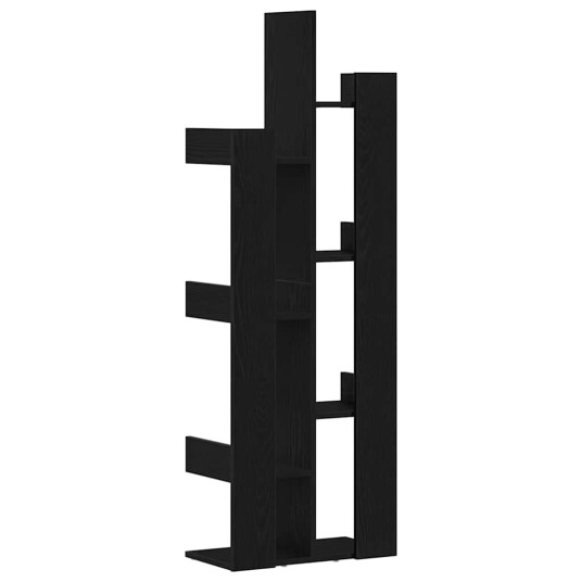 Bokhylle Svart Eik 48x25,5x140 cm Ingeniørtre