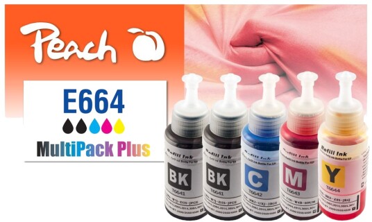 Kompatibel med Epson CISS T664 Refill blekkflaskepigment multipakke Plus, 5-pakning