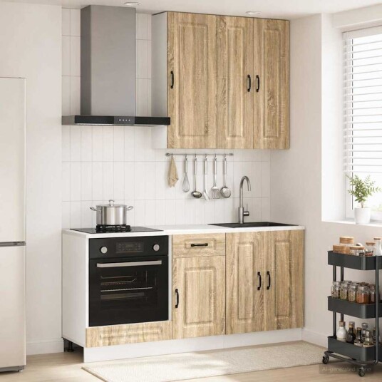 vidaXL Kjøkken enhet KALMAR 5 pcs Sonoma eik Konstruert tre vidaXL Kjøkken enhet KALMAR 5 pcs Sonoma eik Konstruert tre