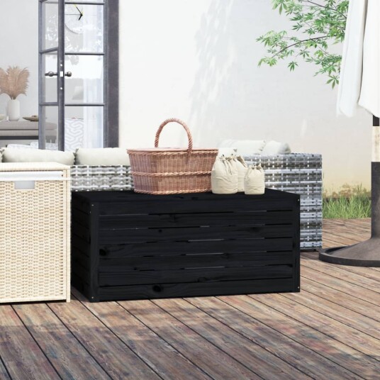 vidaXL Hagekasse svart 101x50,5x46,5 cm heltre furu vidaXL Hagekasse svart 101x50,5x46,5 cm heltre furu