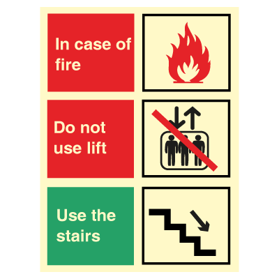 Jo Safety In case of fire Photoluminescent Self Adhesive Vinyl PV NM 200 x 150 mm IMO sign 105105PVNM