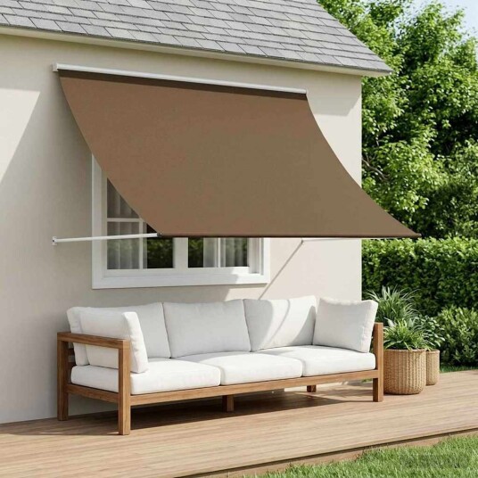 vidaXL Markise Gråbrun 250 x 150 cm 180 g / m² Polyester med PU-belegg