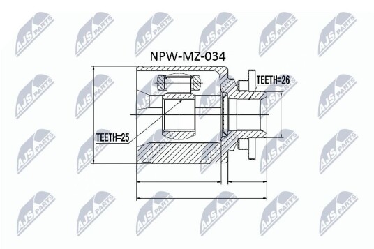Nty Drivknute drivaksel NTY NPW MZ 034