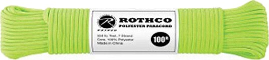 Rothco Polyester Nylon Paracord / Fallskjermsnor 30m Grønn