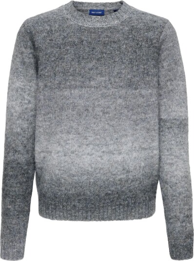 ONLY & SONS Osjmack Gradient Reg Crew Knit   GREY PINSTRIPE   122 128