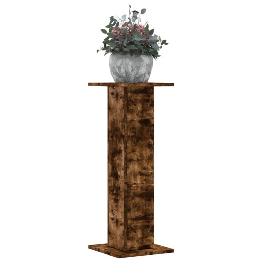 Plantestativer 2 stk røkt eik 30x30x80 cm konstruert tre Plantestativer 2 stk røkt eik 30x30x80 cm konstruert tre