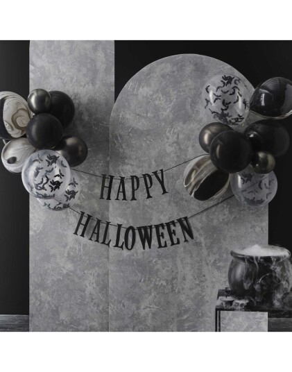 Happy Halloween Banner med Ballonger Fright Night
