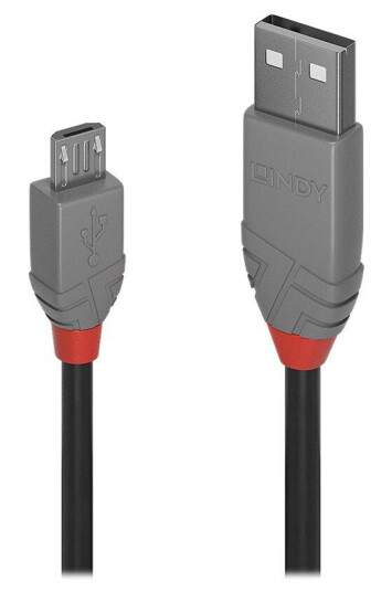 Lindy USB 2.0 Micro-USB B Kabel 20 cm med Nikkel-Gull Kontakt - Sort